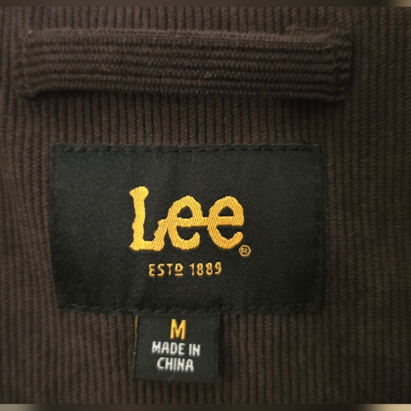Lee Mens Size Medium Sherpa Lined Dark Brown Corduroy Jacket - Picture 3 of 8